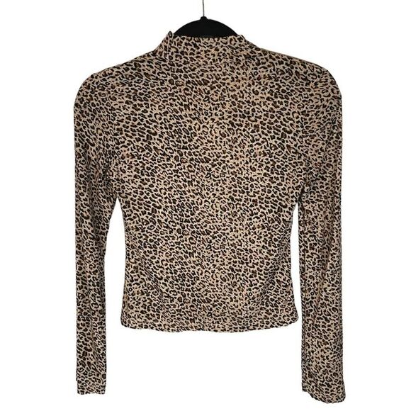 SHEIN Leopard Print Long Sleeve Fitted Top - Picture 5 of 5